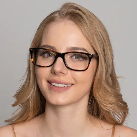 Rectangle Black Gold Eyeglasses
