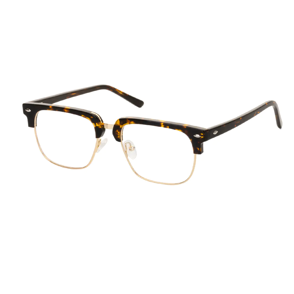 Rectangle Tortoiseshell Gold Eyeglasses