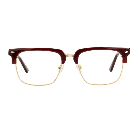 Rectangle Wine/Gold Eyeglasses