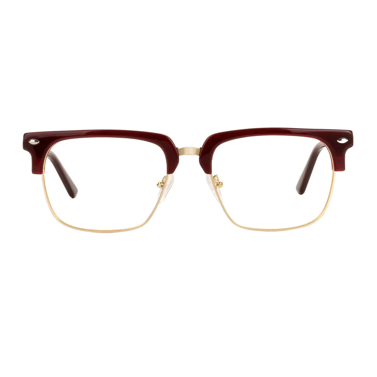 Rectangle Wine/Gold Eyeglasses