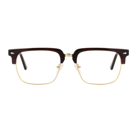 Rectangle Brown/Gold Eyeglasses