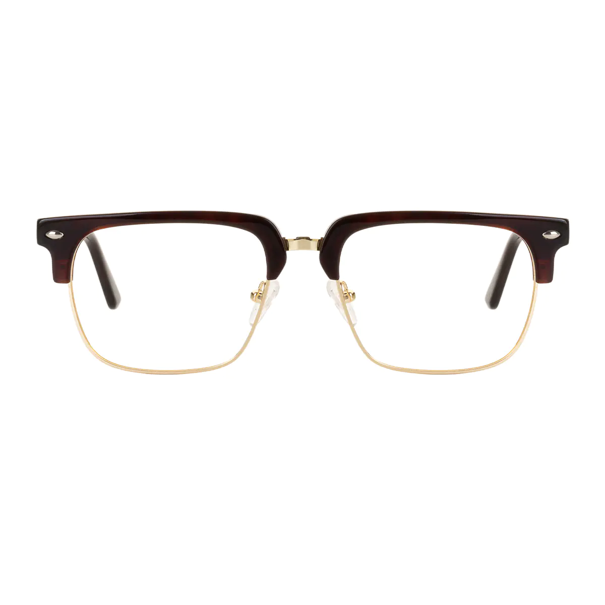Rectangle Brown/Gold Eyeglasses
