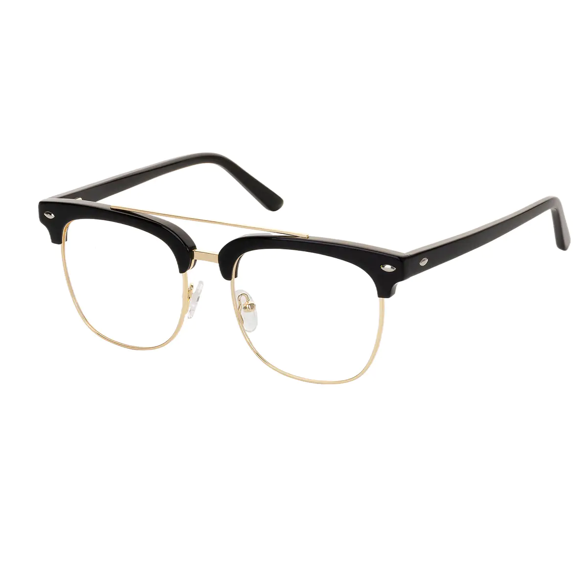 Browline Black Gold Eyeglasses