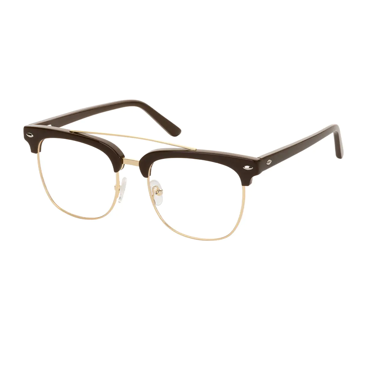 Browline Brown/Gold Eyeglasses