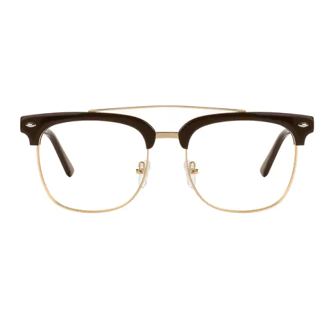 Browline Brown/Gold Eyeglasses