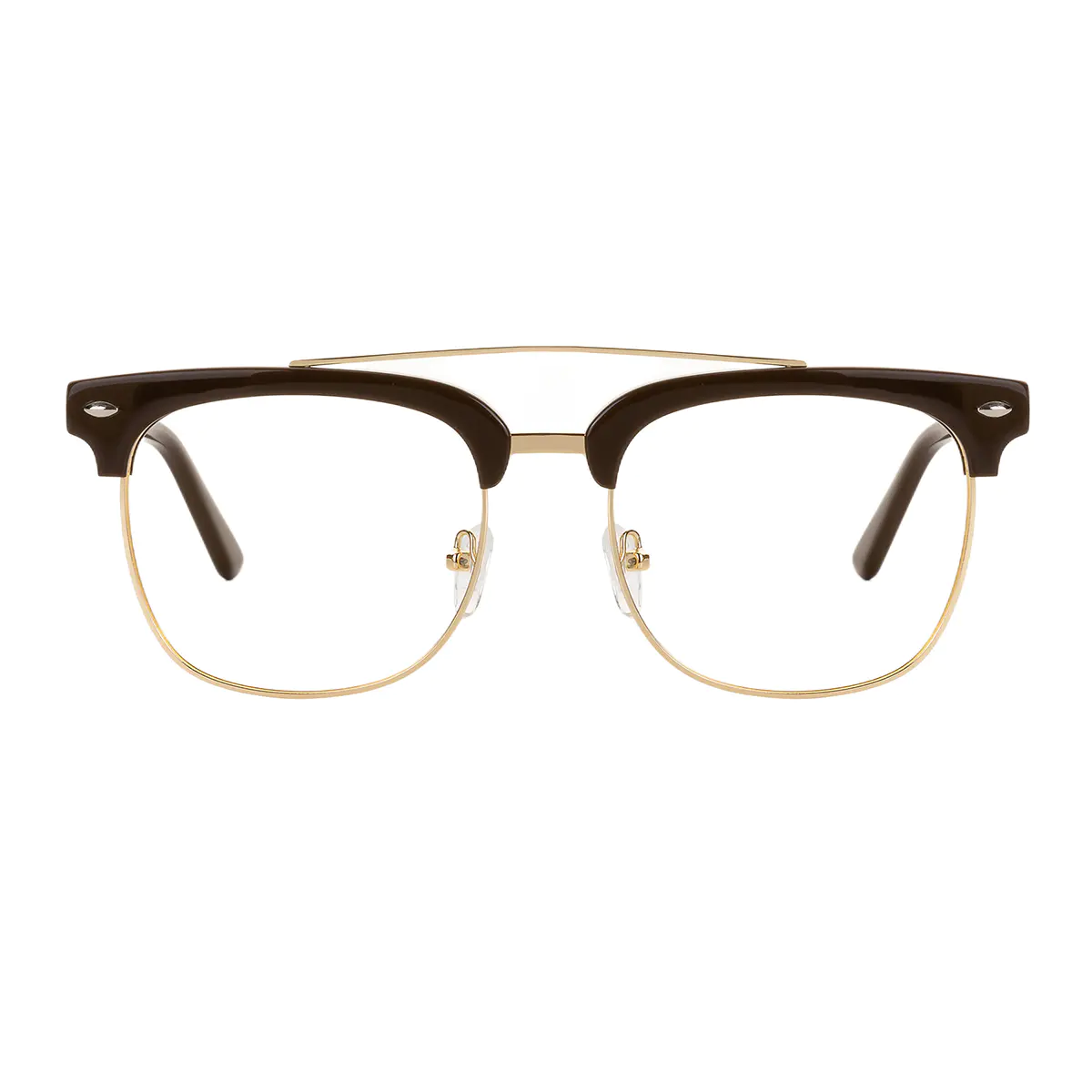Browline Brown/Gold Eyeglasses