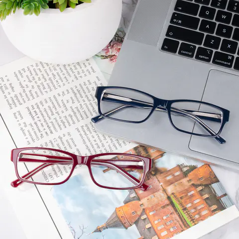 Rectangle Red Eyeglasses