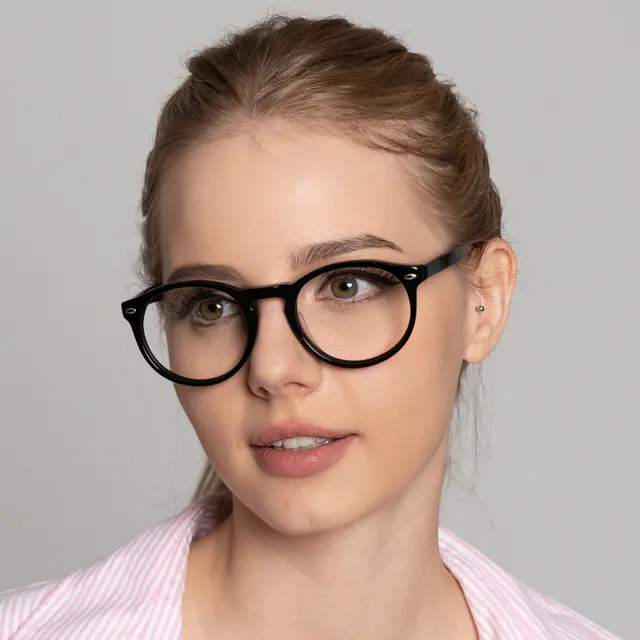 Round Black Eyeglasses
