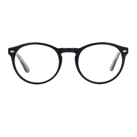 Round Blue Eyeglasses
