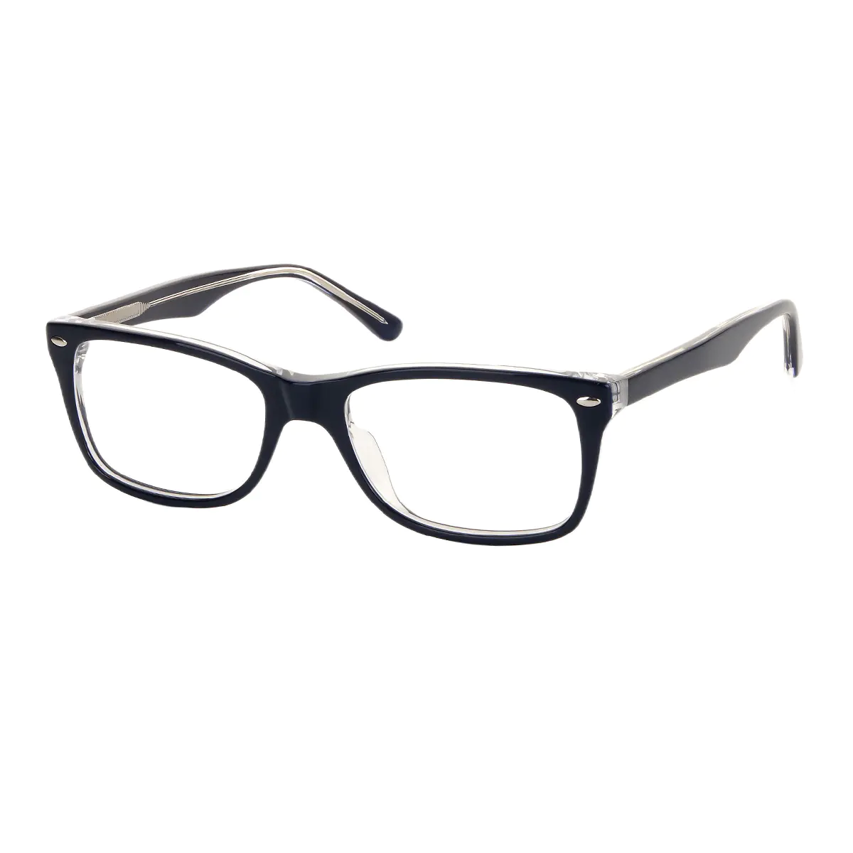 Rectangle Blue Eyeglasses