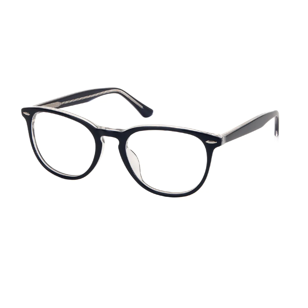 Rectangle Navy Blue Eyeglasses