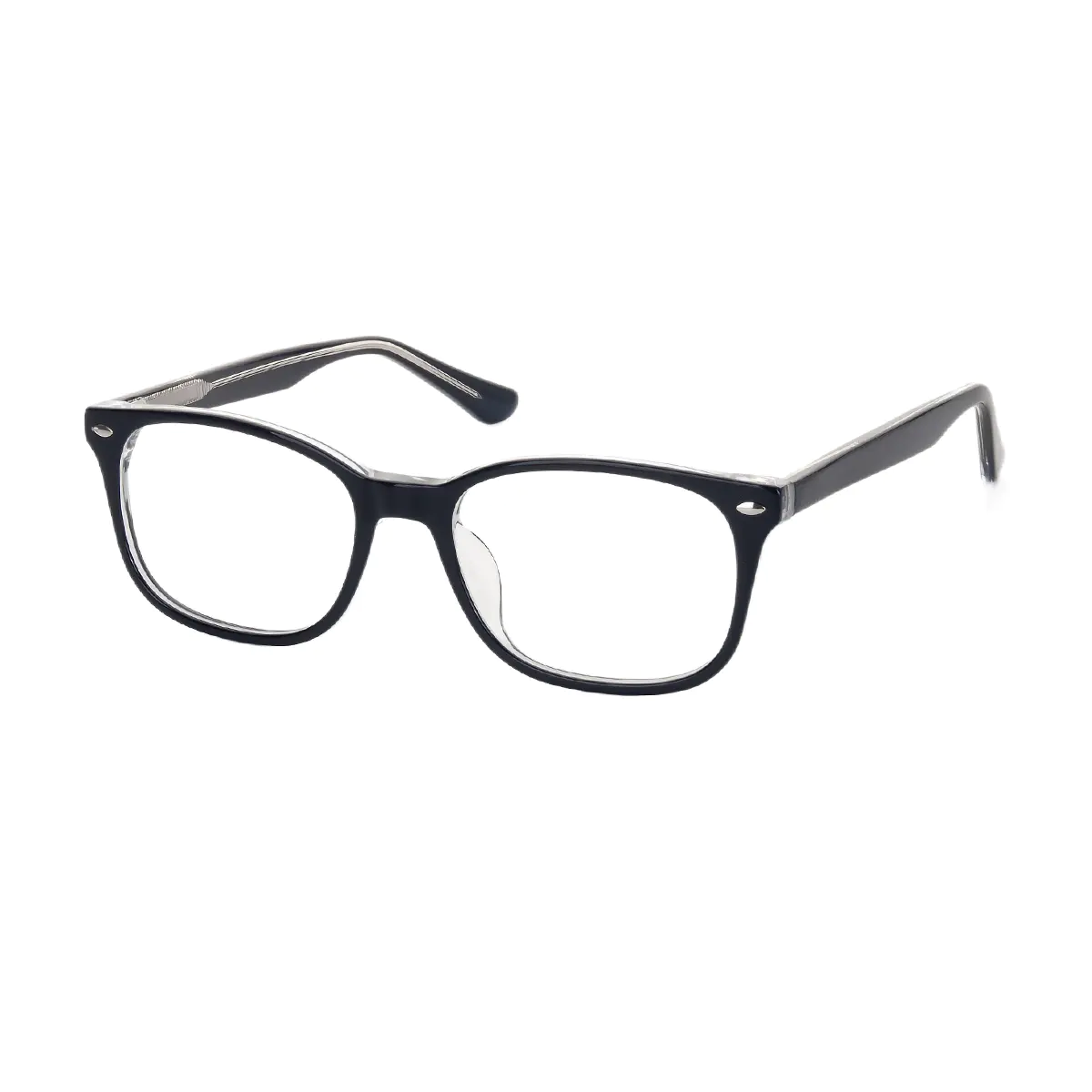 Rectangle Blue Eyeglasses
