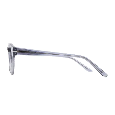 Round Transparent Gray Eyeglasses