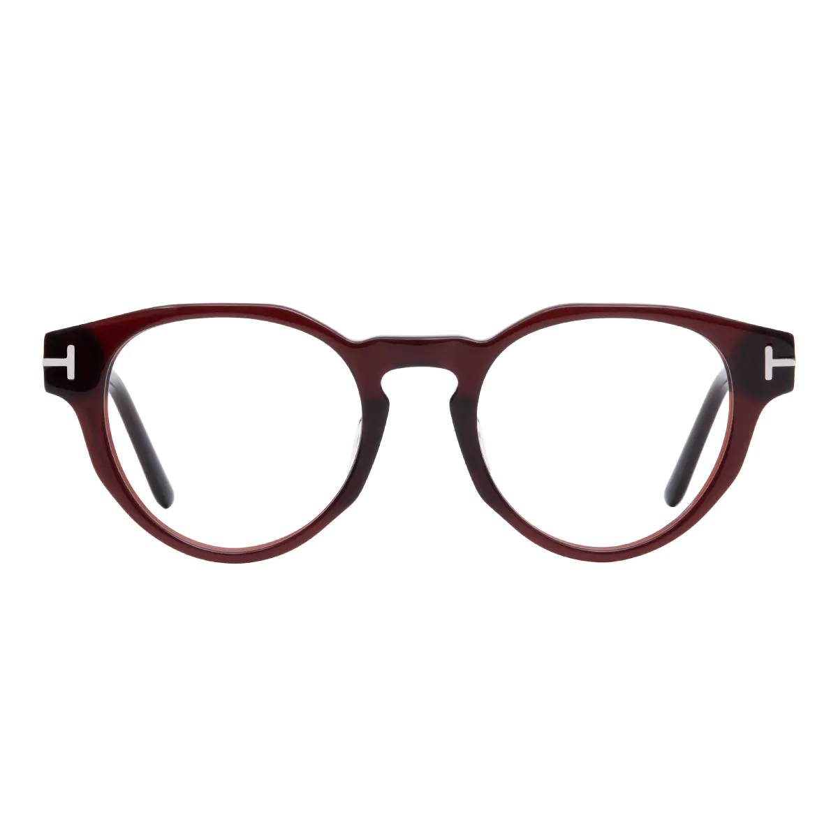 Round Transparent Brown Eyeglasses