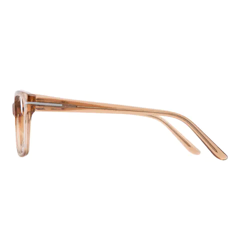 Square Transparent Brown Eyeglasses