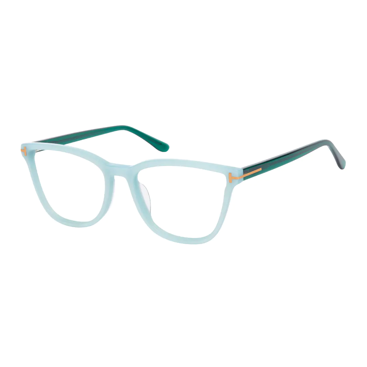 Square Light Green Eyeglasses