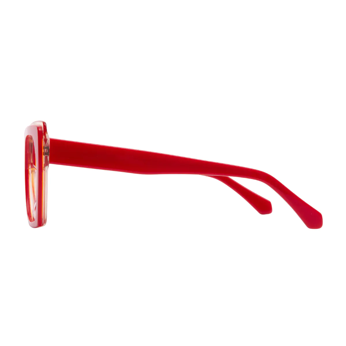 Square Transparent Red Eyeglasses