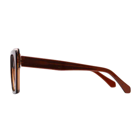 Square Transparent Brown Eyeglasses