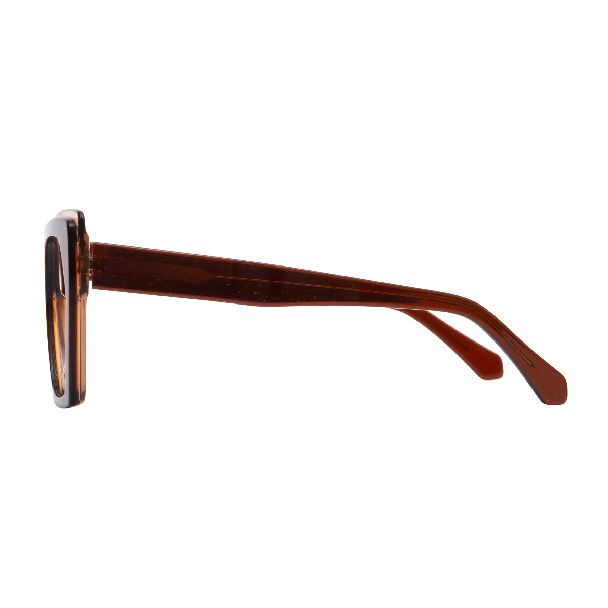 Square Transparent Brown Eyeglasses
