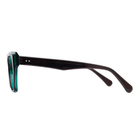 Geometric Black/Green Eyeglasses