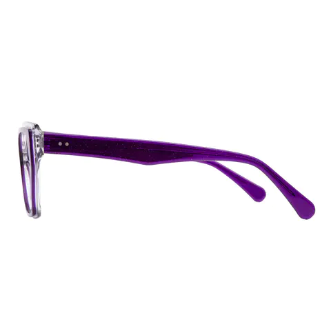 Geometric Transparent Purple Eyeglasses