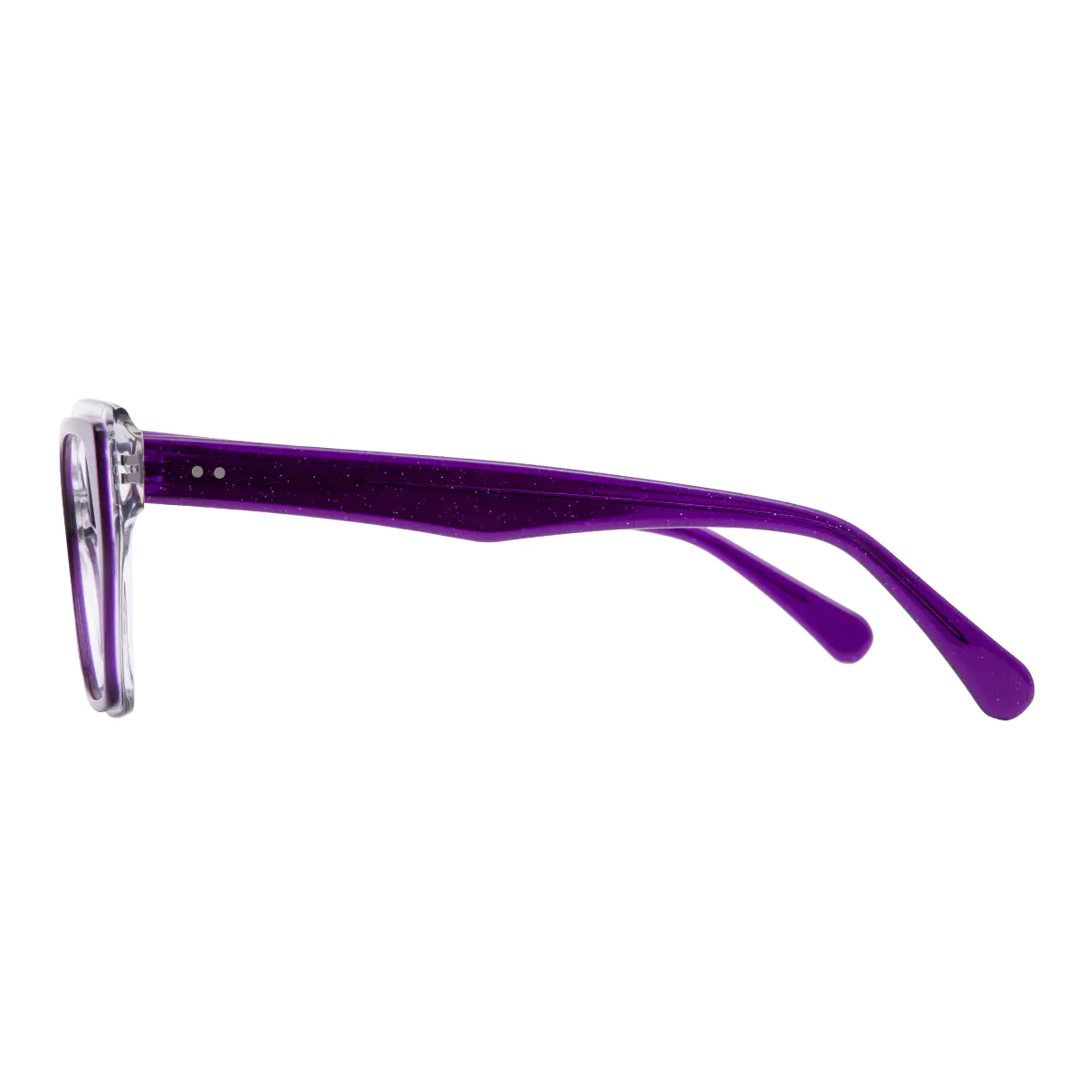 Geometric Transparent Purple Eyeglasses