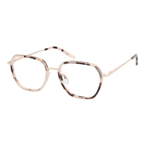 Square Pink Tortoiseshell Eyeglasses