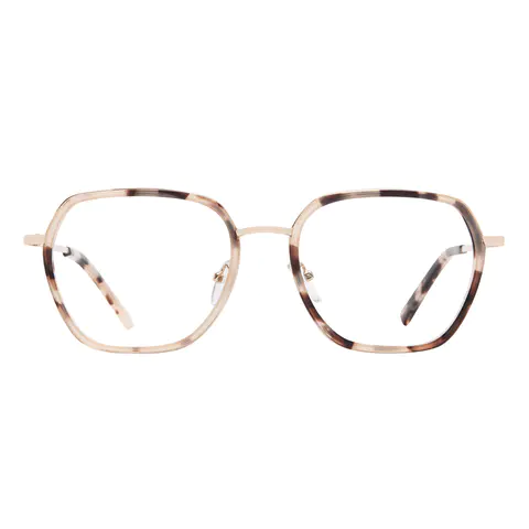 Square Pink Tortoiseshell Eyeglasses