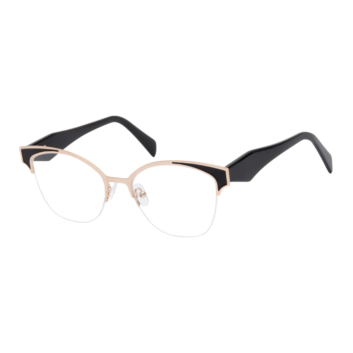 Cat-eye Black Gold Eyeglasses