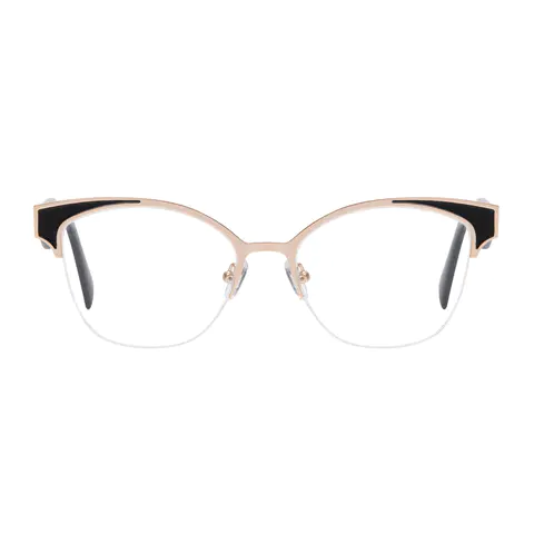 Cat-eye Black Gold Eyeglasses