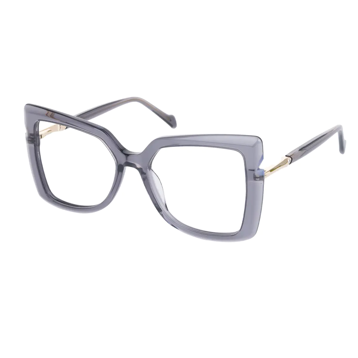 Square Transparent Gray Eyeglasses