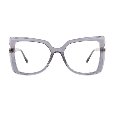 Square Transparent Gray Eyeglasses