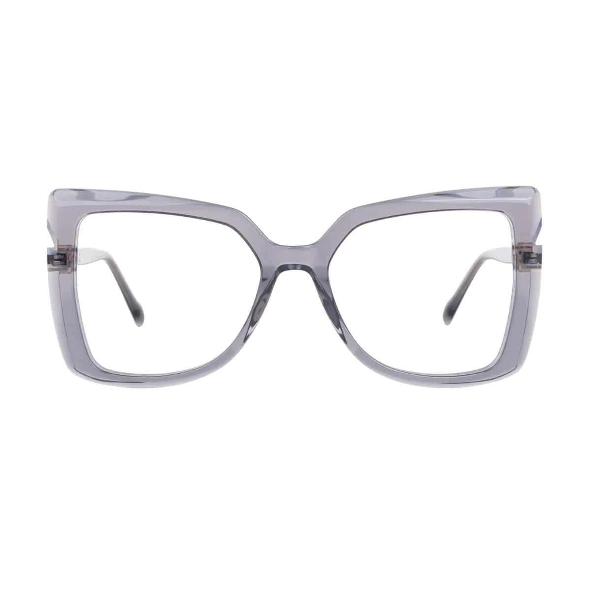 Square Transparent Gray Eyeglasses