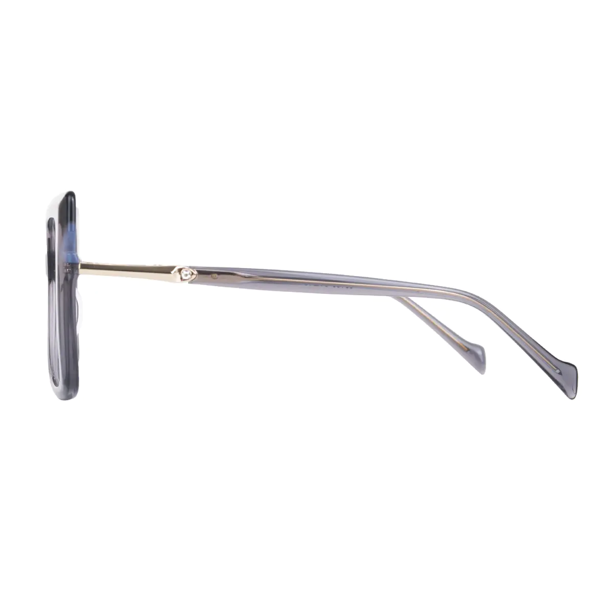 Square Transparent Gray Eyeglasses