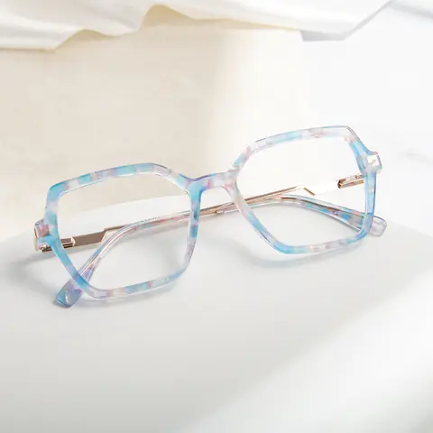 Square Light Blue Eyeglasses