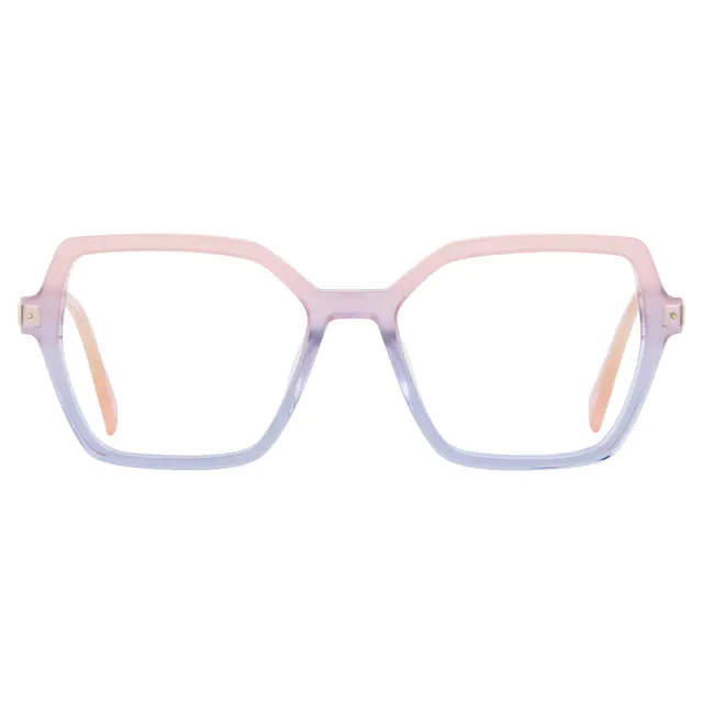 Square Transparent Purple/Transparent Blue Eyeglasses