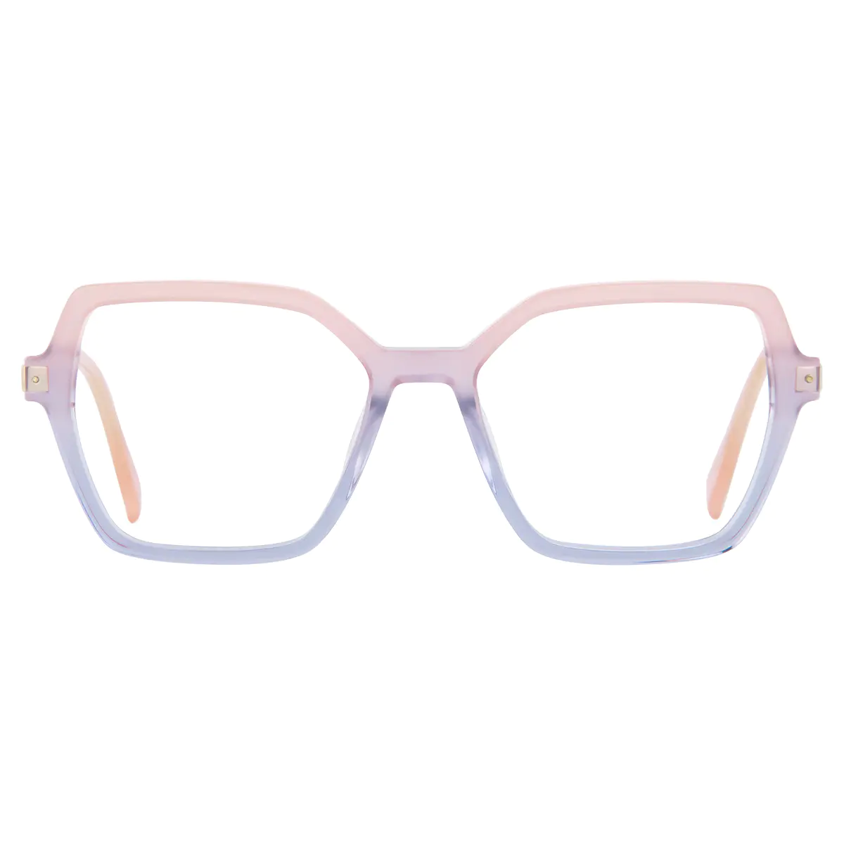 Square Transparent Purple/Transparent Blue Eyeglasses