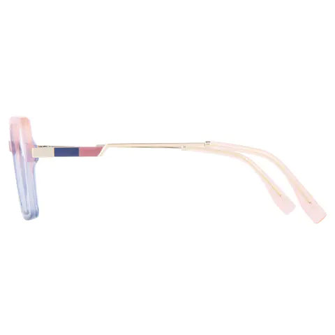 Square Transparent Purple/Transparent Blue Eyeglasses