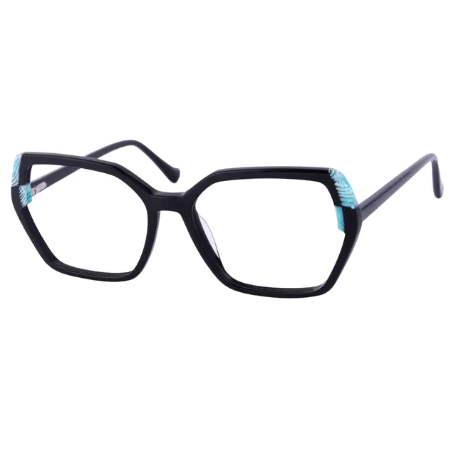 Geometric Black Eyeglasses