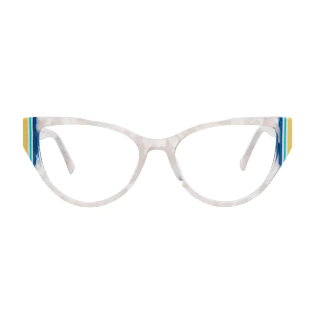 Cat-eye White Eyeglasses