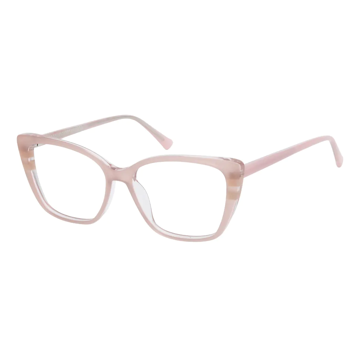 Square Transparent Pink Eyeglasses