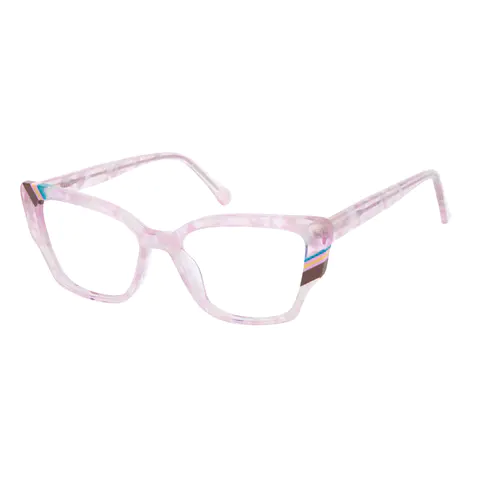 Cat-eye Transparent Pink Eyeglasses
