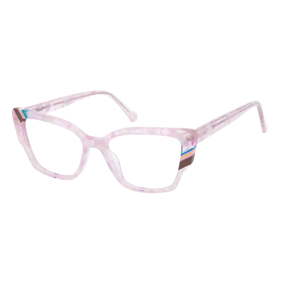 Cat-eye Transparent Pink Eyeglasses