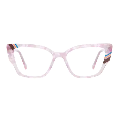Cat-eye Transparent Pink Eyeglasses