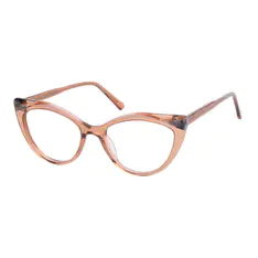 Cat-eye Transparent Brown Eyeglasses