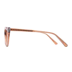 Cat-eye Transparent Brown Eyeglasses