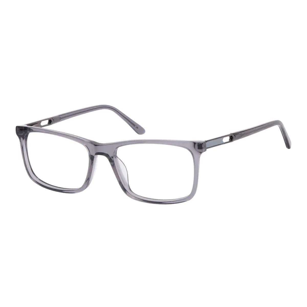 Rectangle Transparent Gray Eyeglasses