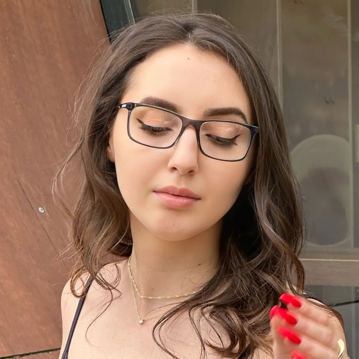 Rectangle Transparent Gray Eyeglasses