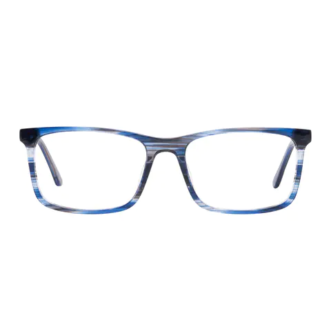 Rectangle Transparent Blue Eyeglasses