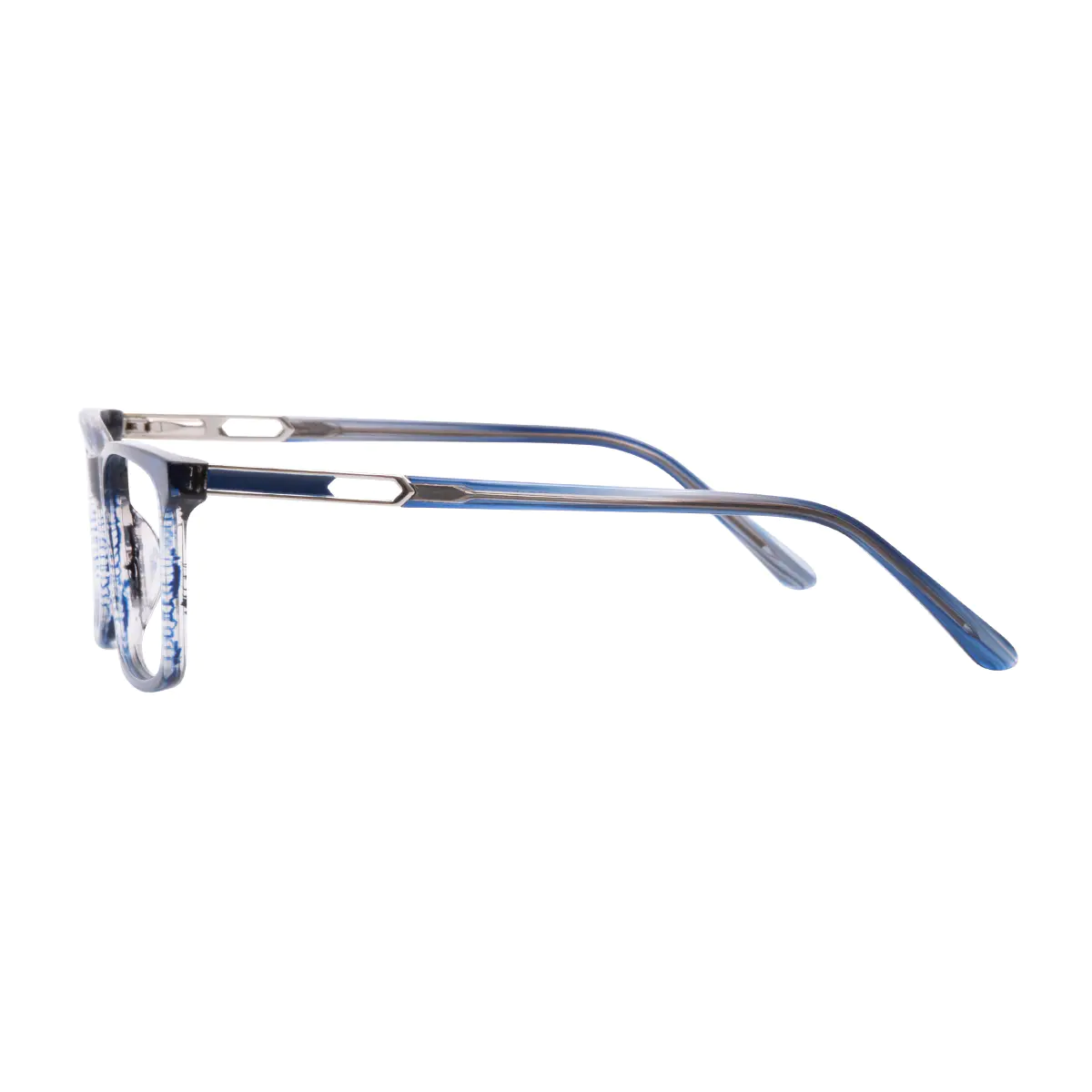 Rectangle Transparent Blue Eyeglasses